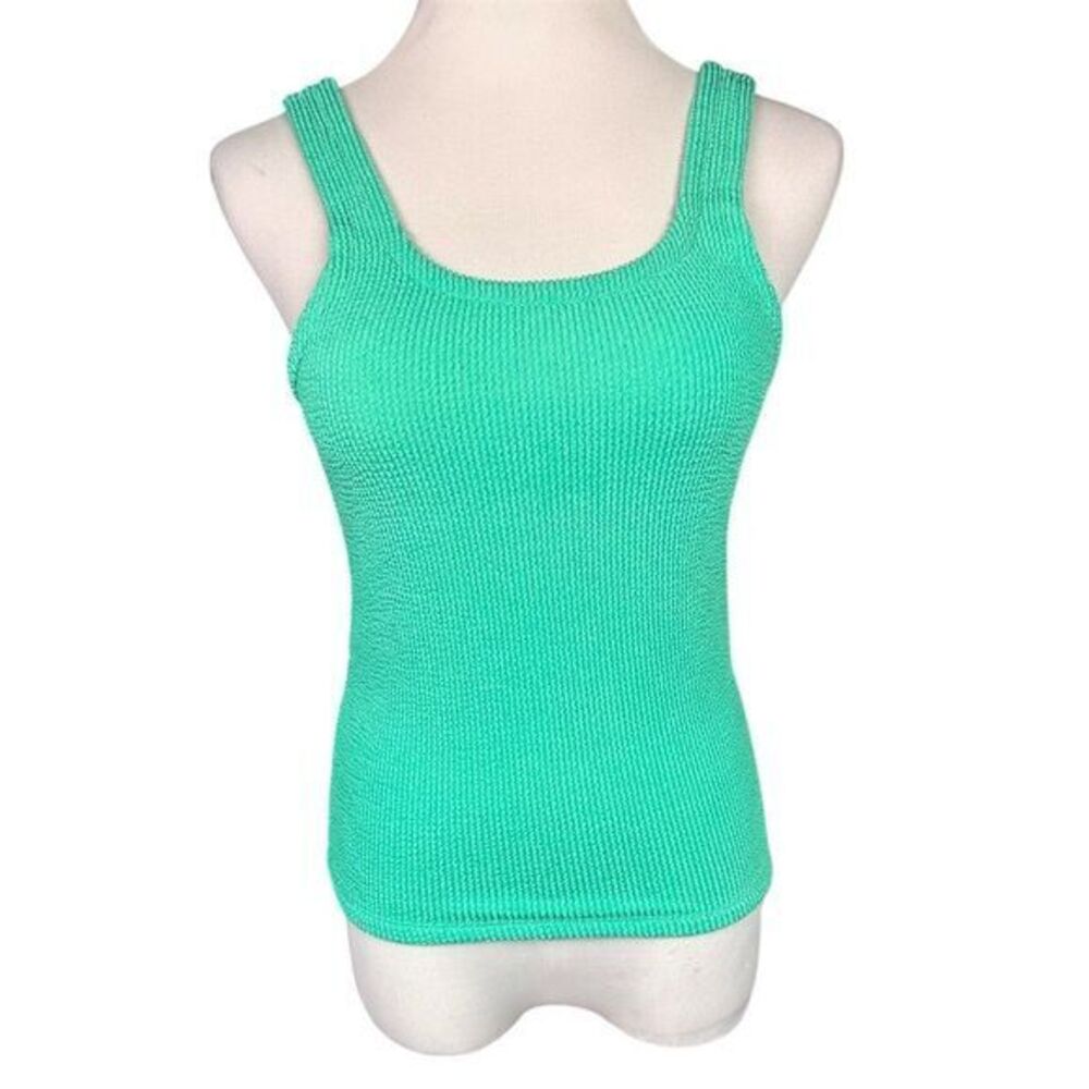 NWT‎ Araminta James Women's Lolita Crinkle Tank Tropical Green S/8